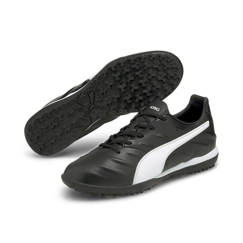 PUMA Mens King Pro 21 TT Football Boots Soccer Shoes - Black-White