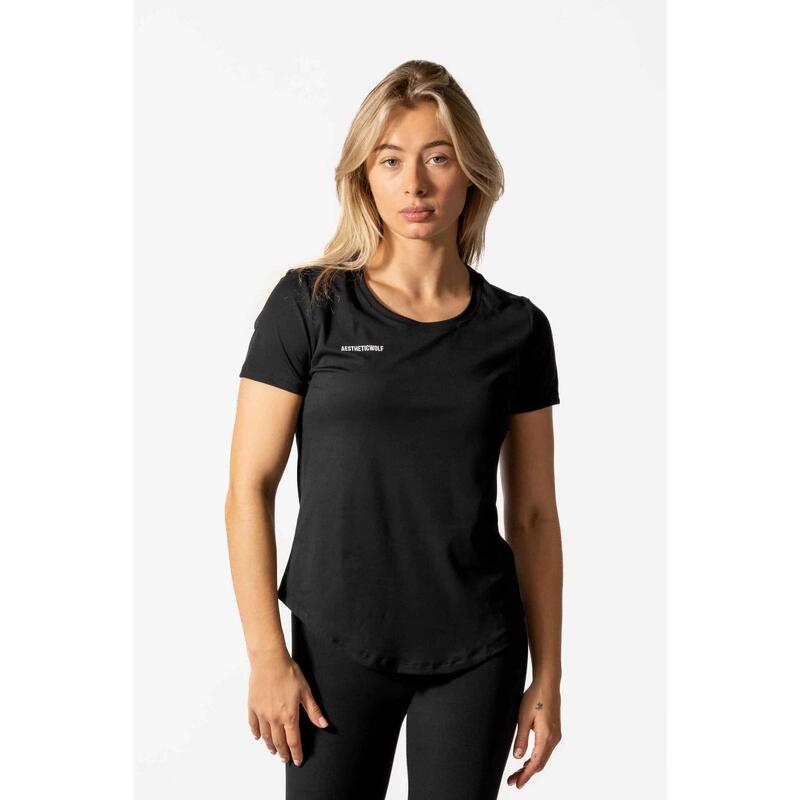 Active Respirant T-Shirt Fitness Femme Noir