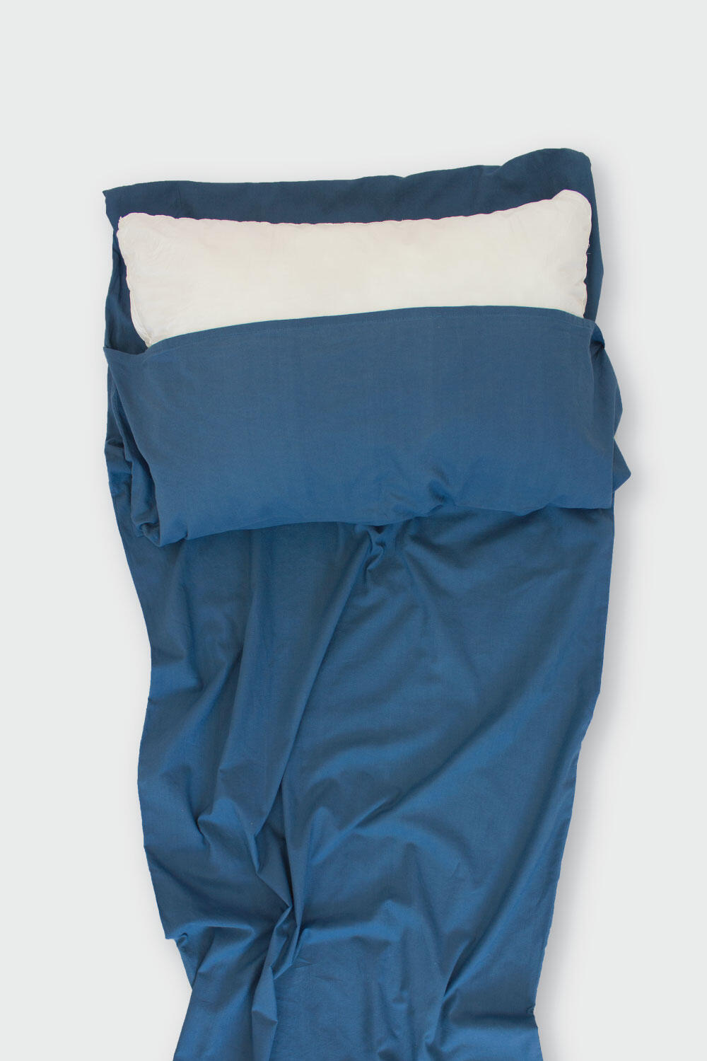 Hüttenschlafsack Baumwolle Erwachsene leicht Reisen, Camping, Wandern, blau 3/5