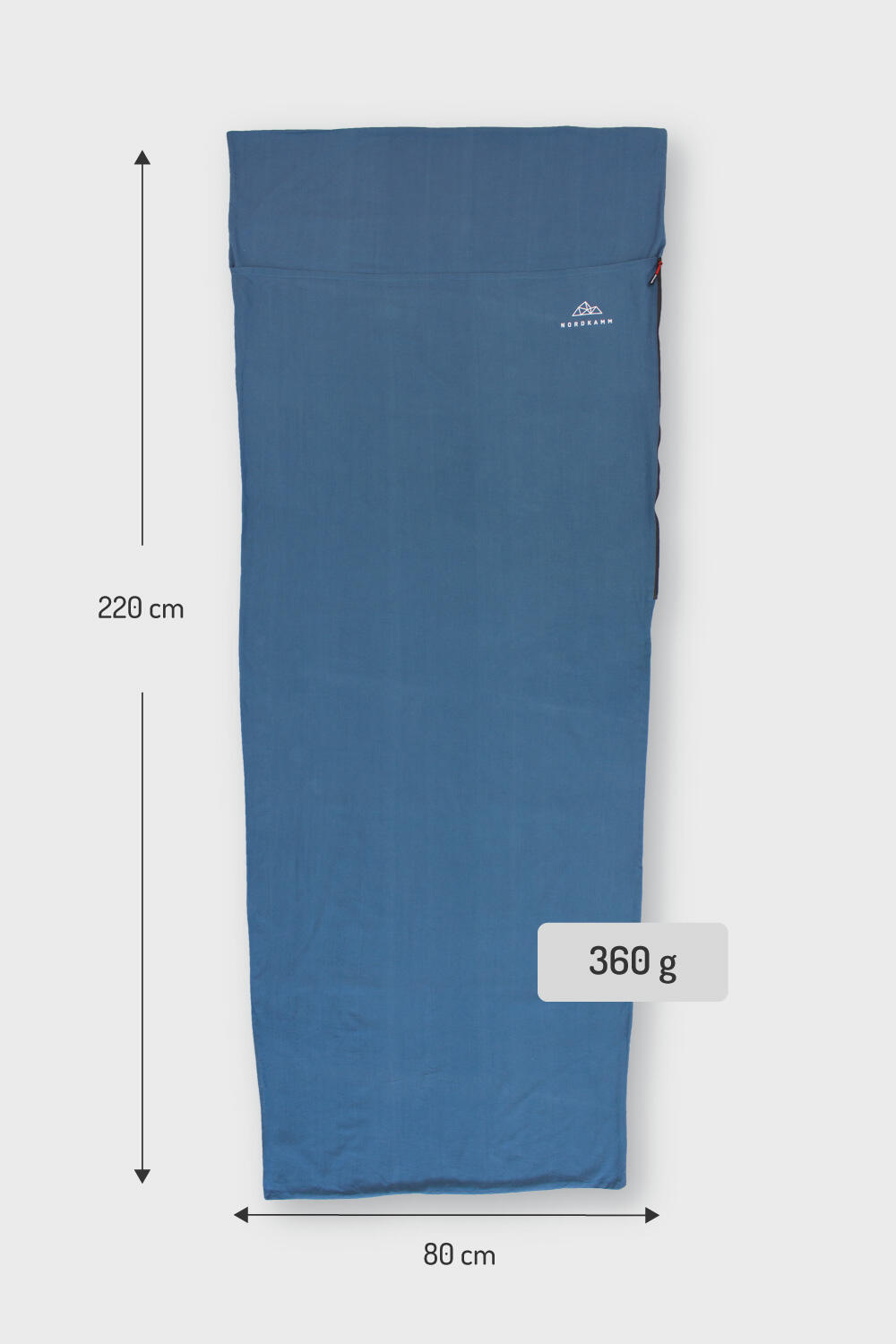 Hüttenschlafsack Baumwolle Erwachsene leicht Reisen, Camping, Wandern, blau 2/5