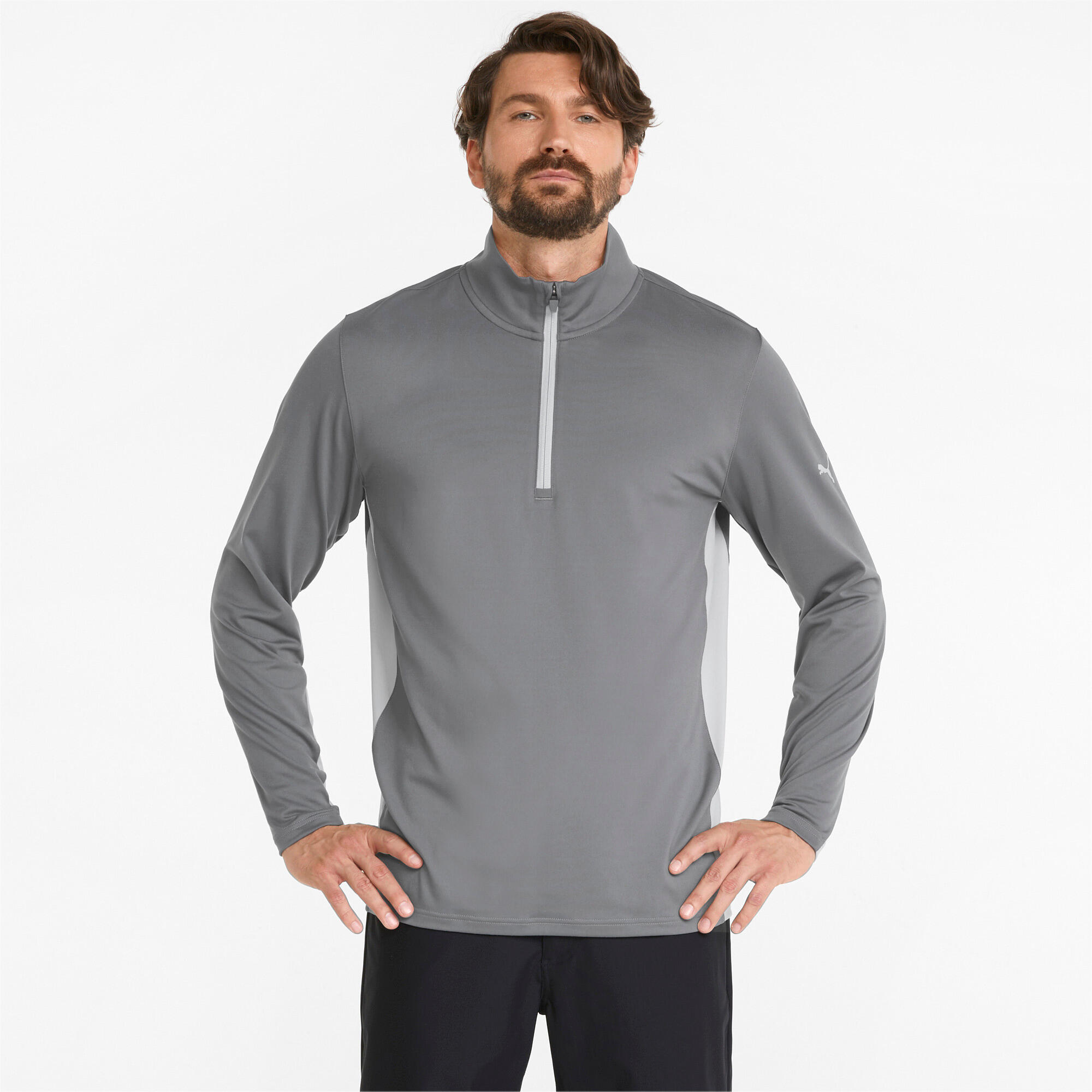 PUMA Mens Gamer Quarter-Zip Golf Sweatshirt - Quiet Shade 1/7