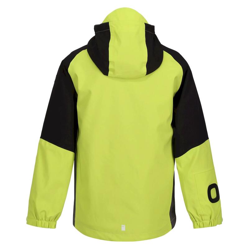 Chaqueta Impermeable Hydrate VII para Niños/Niñas Kiwi Llamativo, Negro