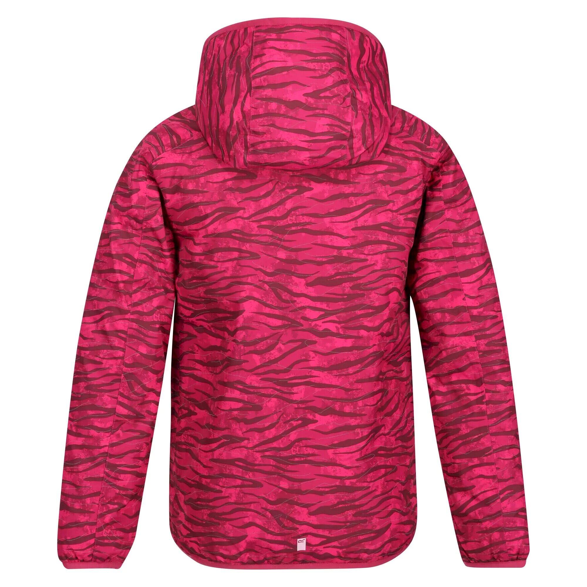 Childrens/Kids Volcanics VI Zebra Print Waterproof Jacket (Berry Pink) 2/5