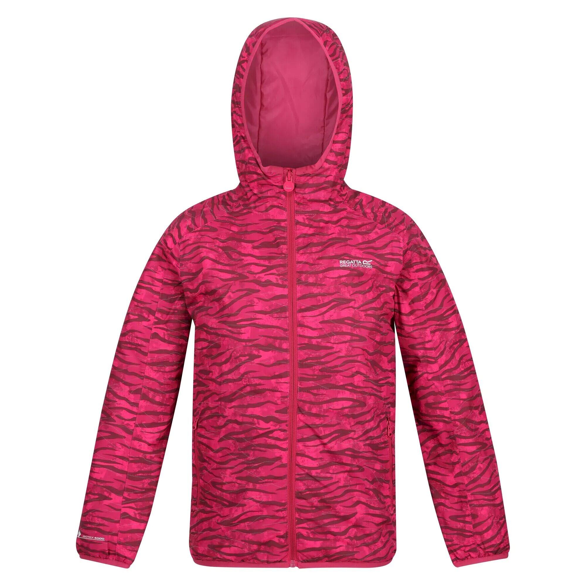 Childrens/Kids Volcanics VI Zebra Print Waterproof Jacket (Berry Pink) 1/5