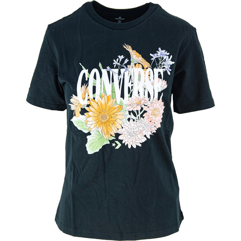 Camiseta de manga corta Converse Desert Floral, Negro, Mujer