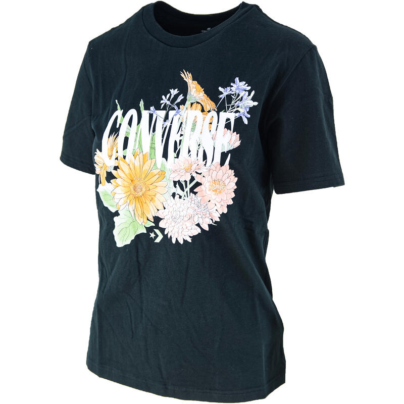 Camiseta de manga corta Converse Desert Floral, Negro, Mujer