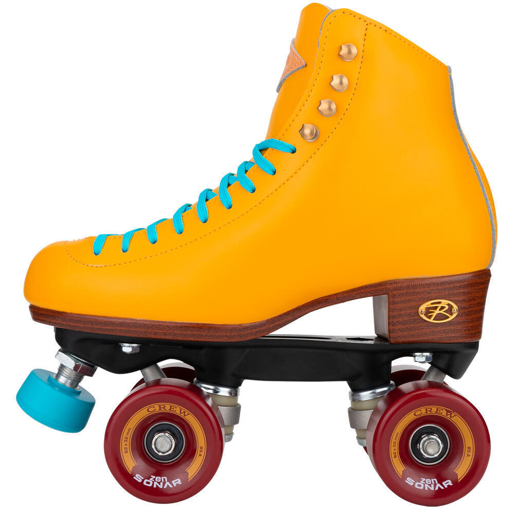 RIEDELL CREW OUTDOOR HIGH TOP QUAD ROLLER SKATES WITH ZEN WHEELS – TURMERIC 2/5