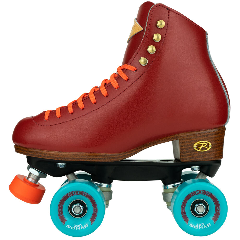 RIEDELL CREW OUTDOOR HIGH TOP QUAD ROLLER SKATES WITH ZEN WHEELS – CRIMSON RED 2/5