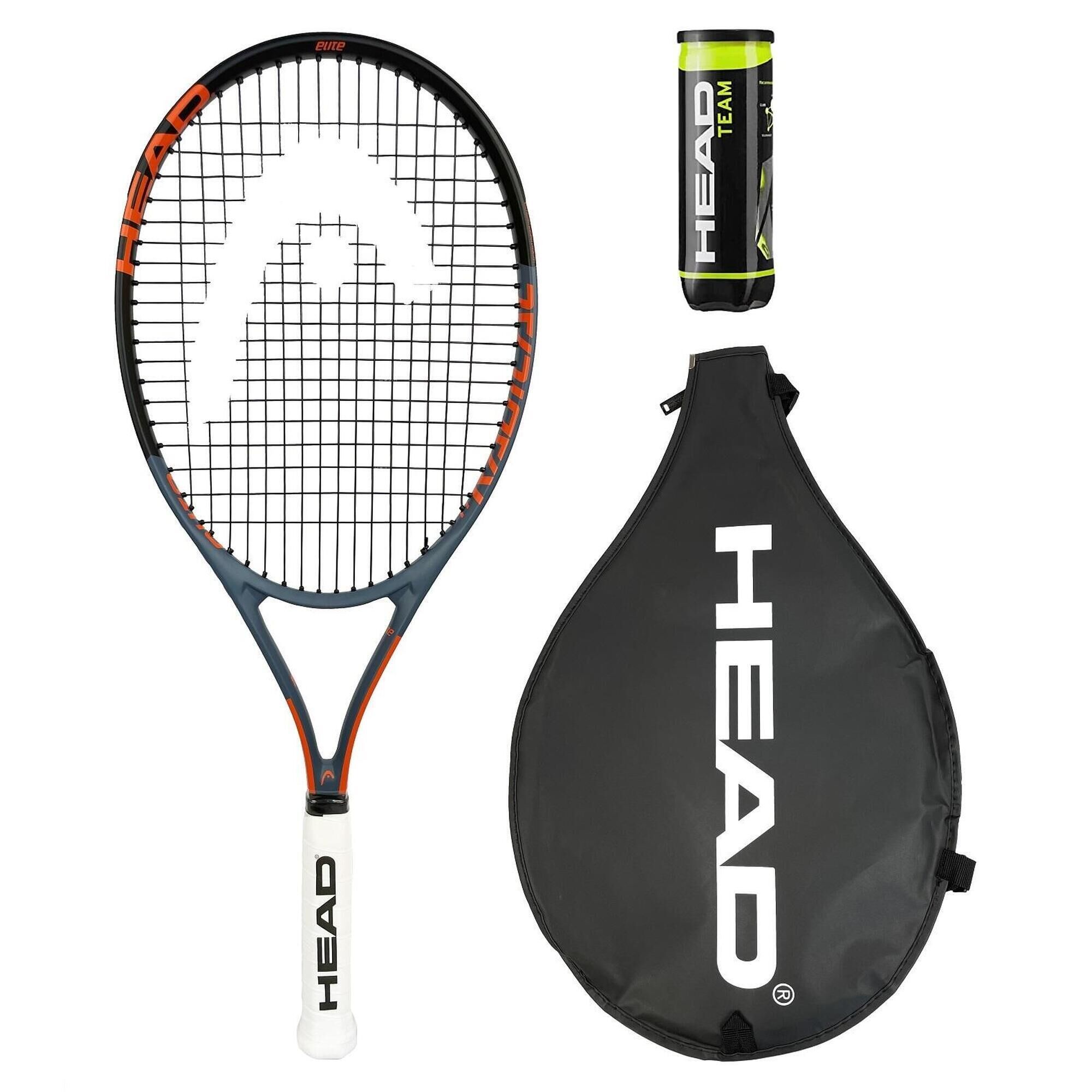 HEAD HEAD Ti. Radical Elite Graphite Tennis Racket, Cover & Tennis Balls