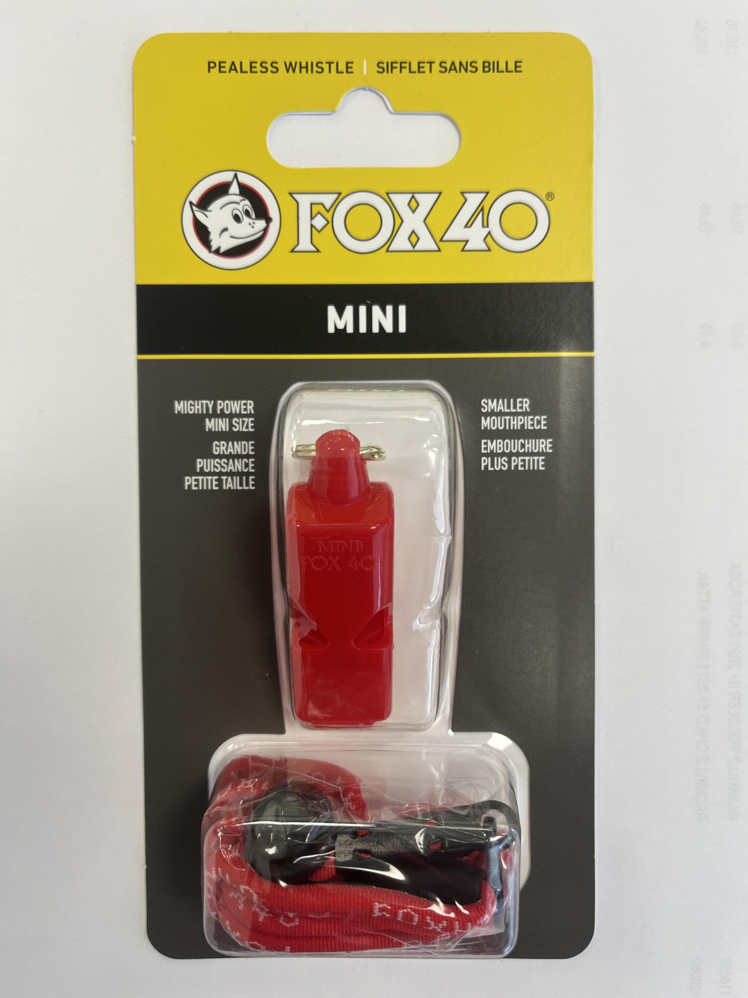 Silbato 40 Mini Fox Rojo Con Cordon 2/2
