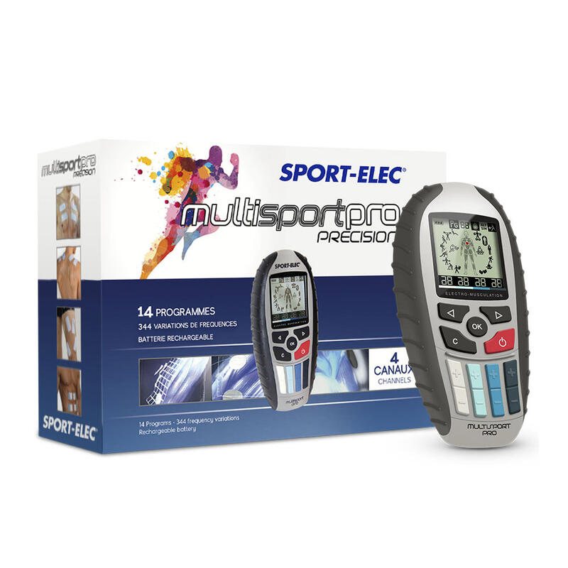Electrostimulateur musculaire Multisport Pro Sport-Elec 4 canaux 14  programmes + ceinture abdominale ergonomique - Electrotens