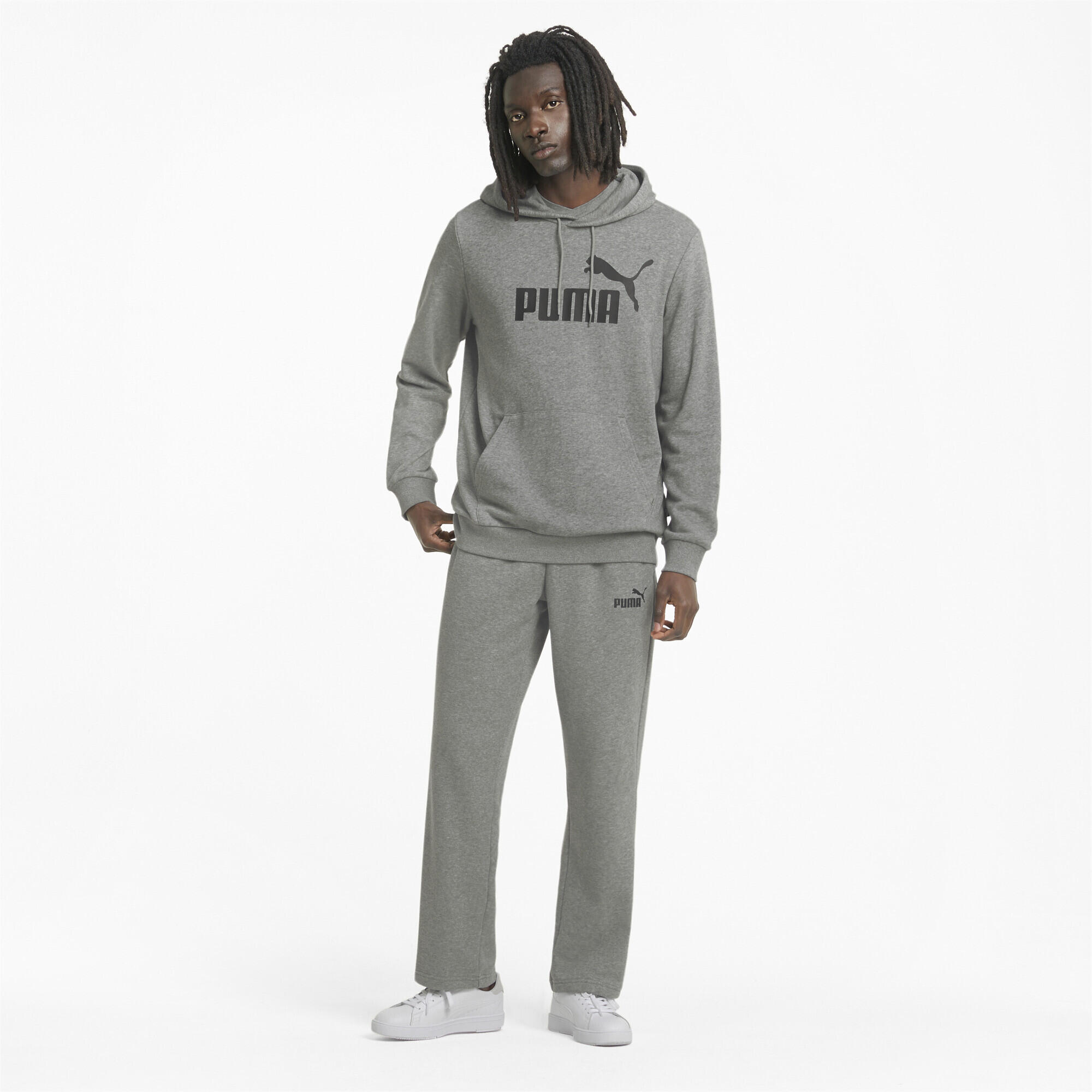 Hoodie à gros logo Essentials+ Homme PUMA Medium Gray Heather 4/5