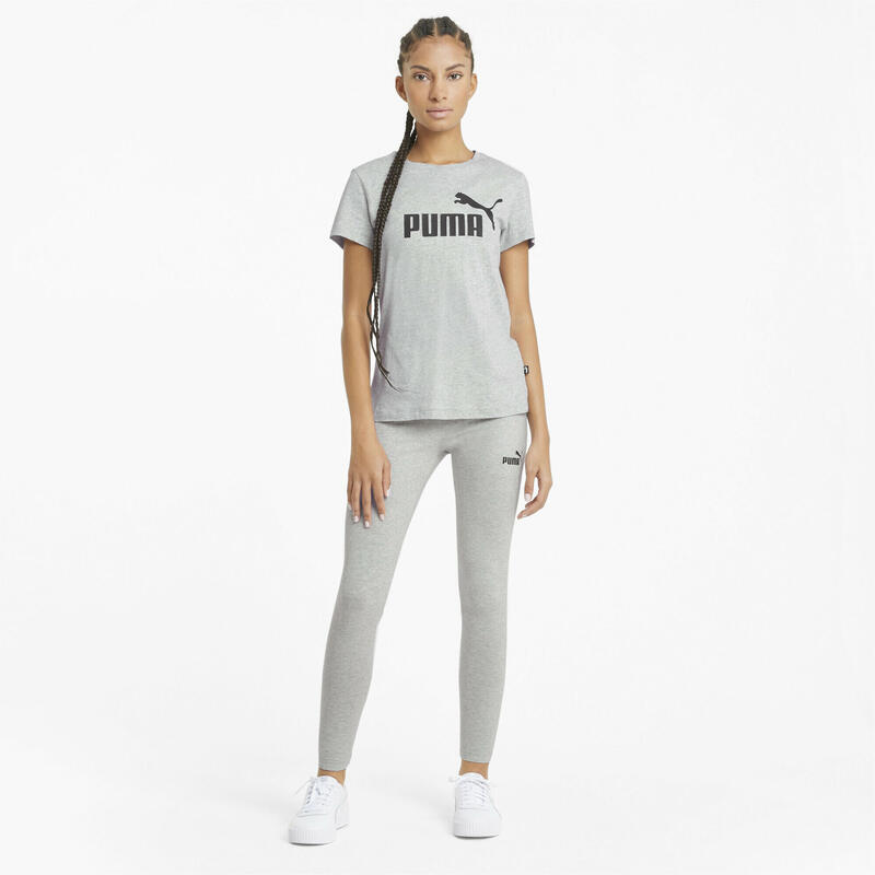 Essentials Logo T-shirt voor dames PUMA Light Gray Heather