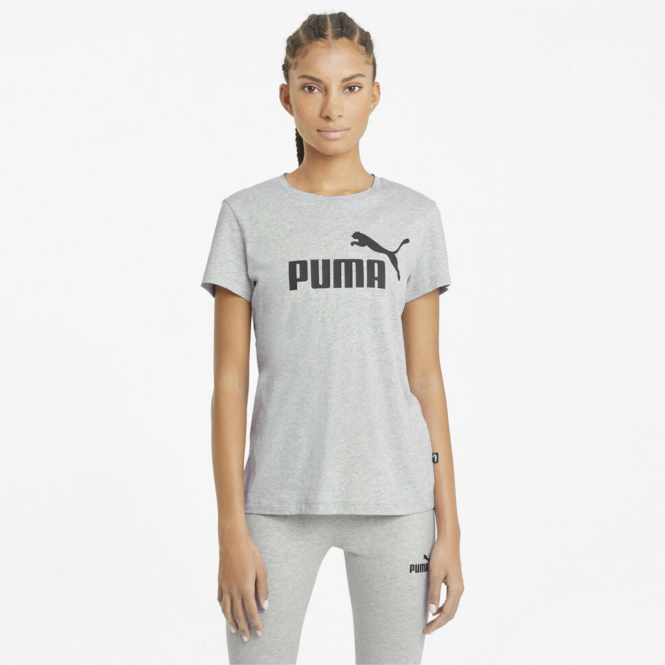 Damska koszulka z logo Essentials PUMA Light Gray Heather