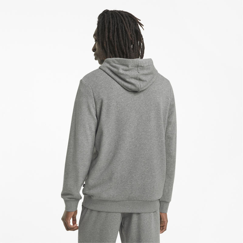 Essentials hoodie met groot logo heren PUMA Medium Gray Heather
