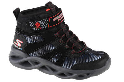 Skechers S Lights Twisted Brights ZERRIX Jungen Stiefel LED 400145L schwarz rot