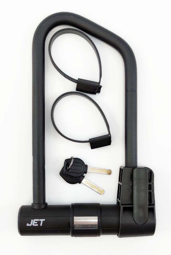 Zapięcie rowerowe U-LOCK 173x265mm z uchwytem JET czarne