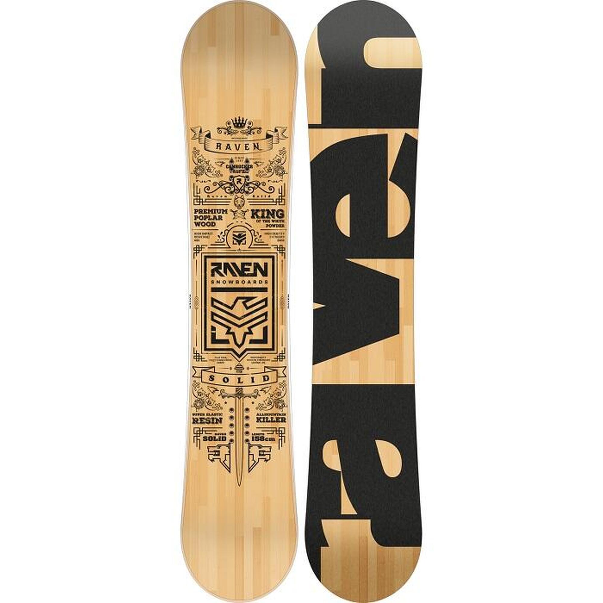 RAVEN Snowboard Solid Classic Zwart/Hout
