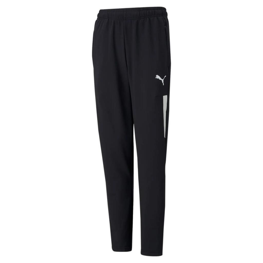 PUMA Kids teamLIGA Pro Training Youth Football Pants Trousers - Black-White