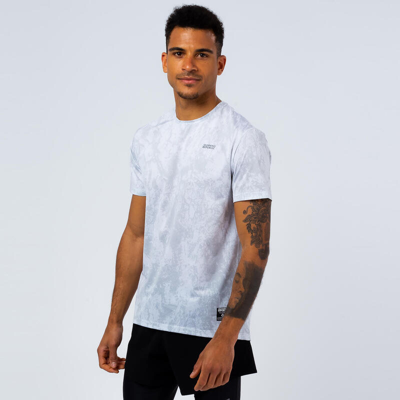 Camiseta de manga corta Running de Poliéster Reciclado Hombre TRR Blanca