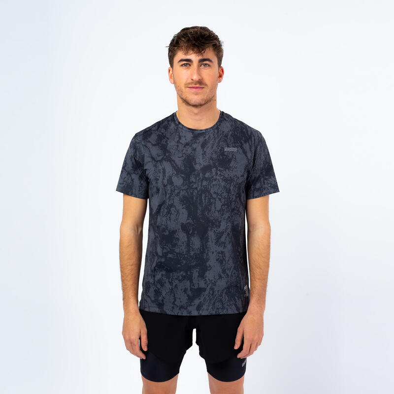 Camiseta de manga corta Running de Poliéster Reciclado Hombre TRR Negra