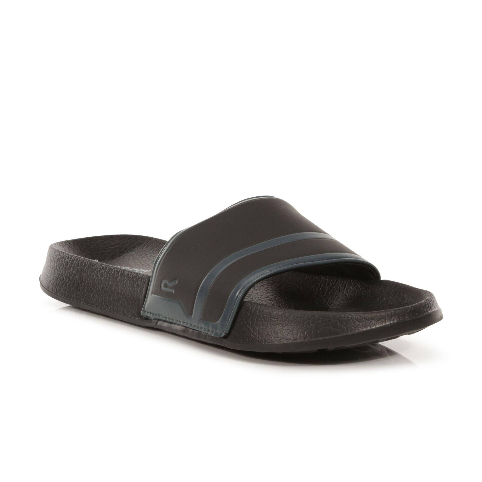 REGATTA Shift Men's Poolside Slip-On Sandals - Black Ash Grey Marl