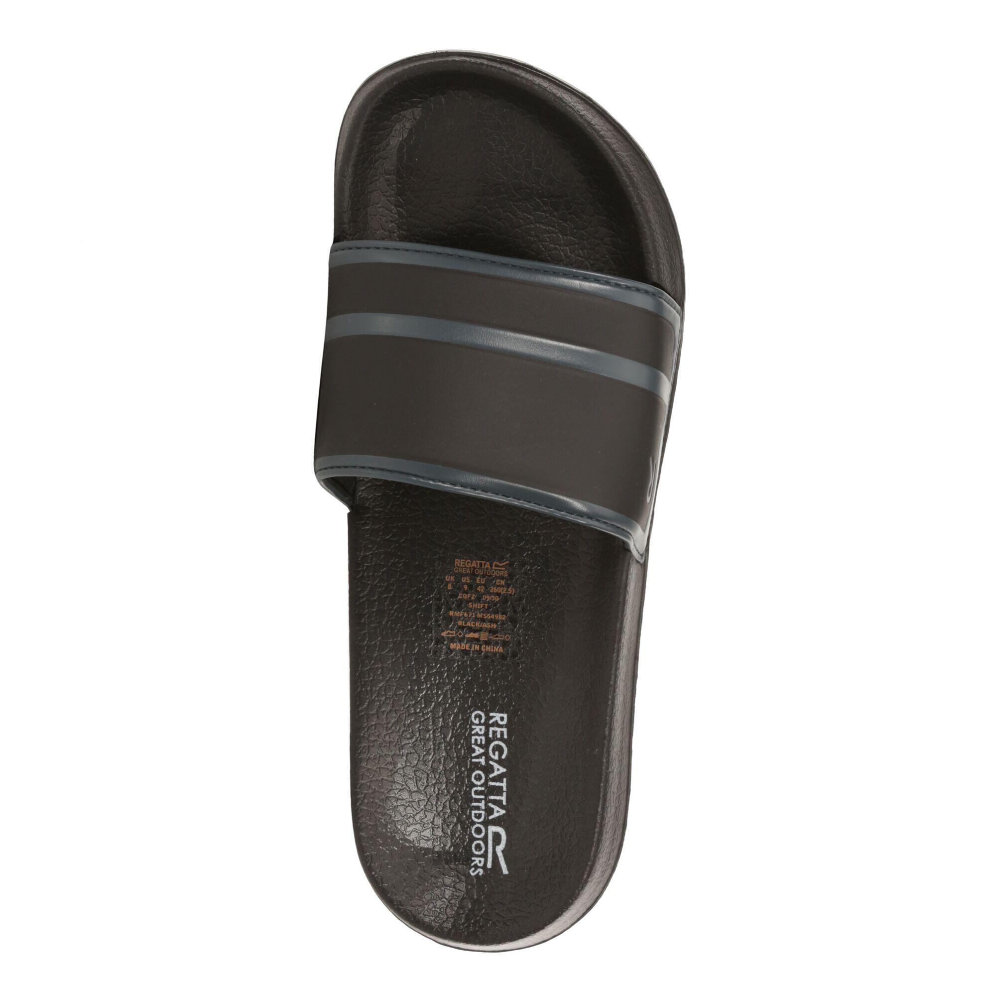 Shift Men's Poolside Slip-On Sandals - Black Ash Grey Marl 5/6