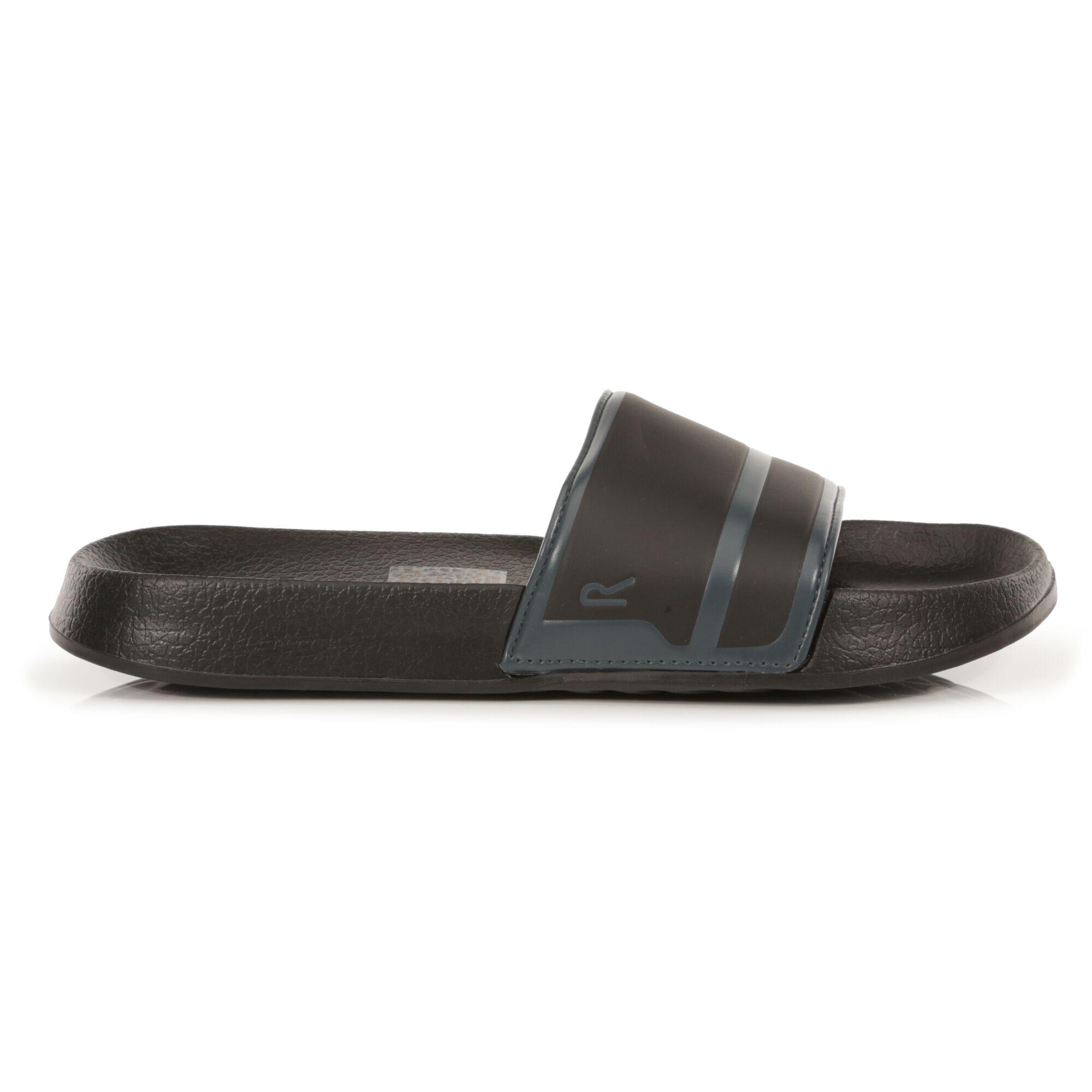 Shift Men's Poolside Slip-On Sandals - Black Ash Grey Marl 1/6