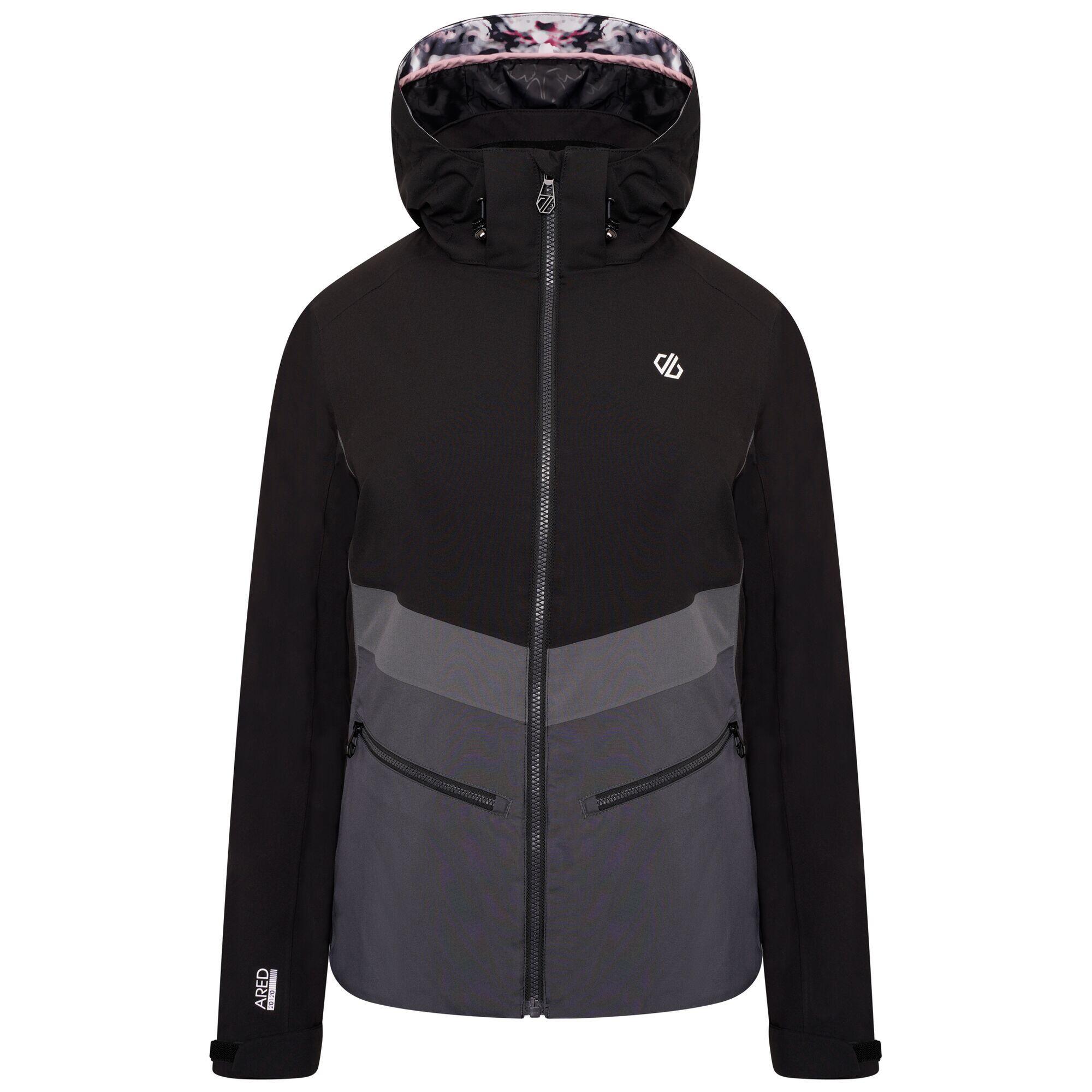 Womens/Ladies Equalise Heated Ski Jacket (Black/Ebony Grey) 1/5