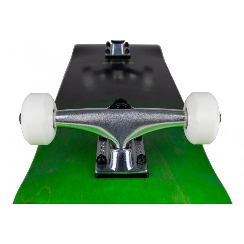 Rocket Skateboard - Double dipped Black Green 8"