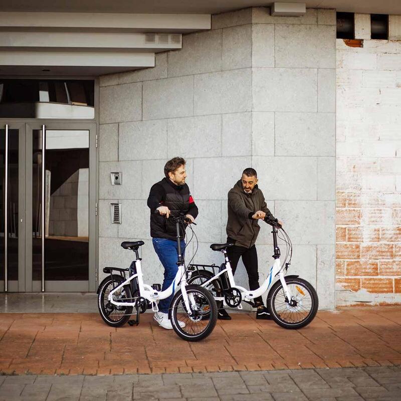 ELEKTRISCHE VOUWFIETS MINI T, UNISEX E-BIKE IN WIT 20"