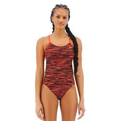 Maillot de bain TYR Fizzy Cutoutfit pour femme - Noir/Orange - Taille 38