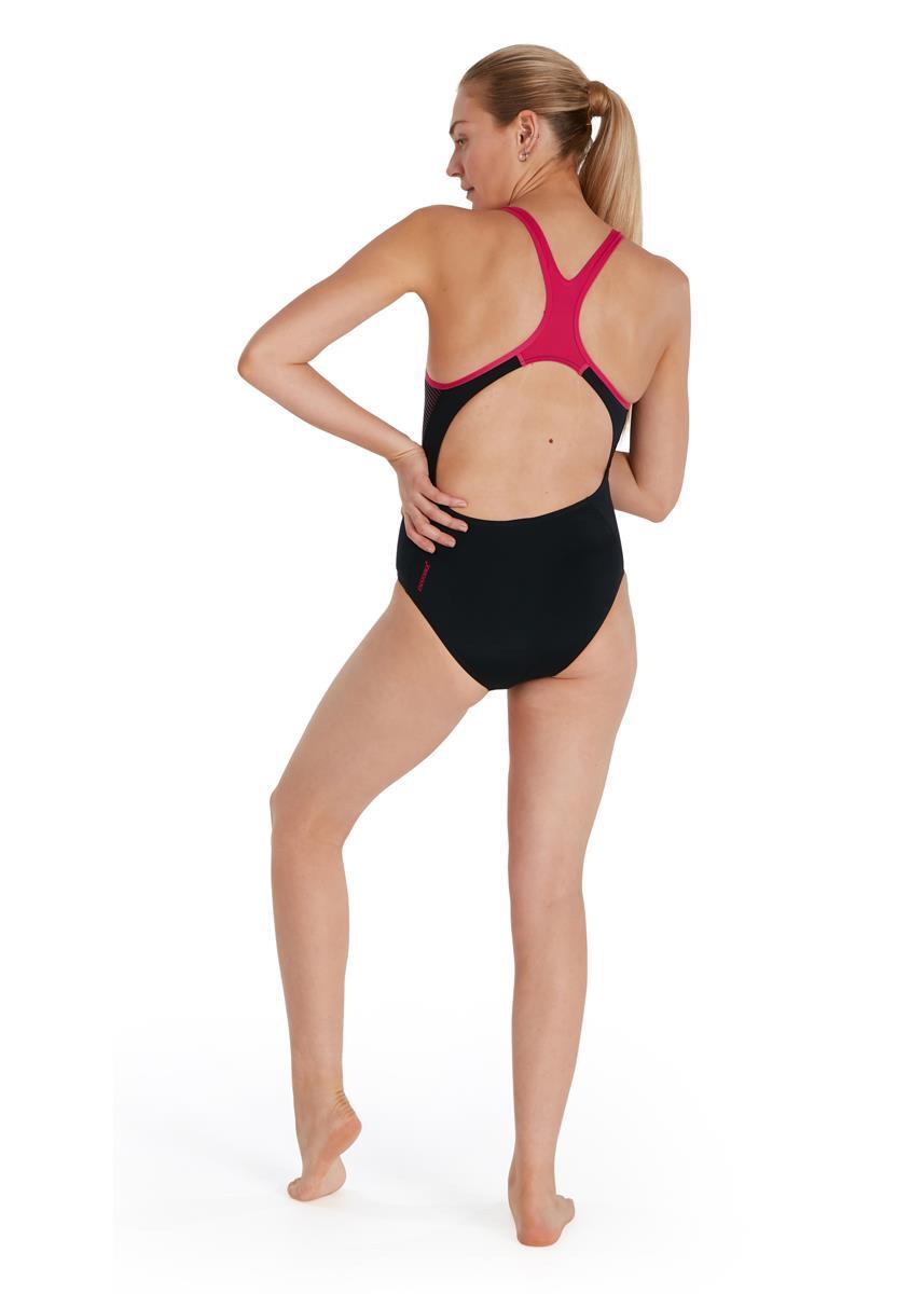 Maillot De Bain Une Pièce Speedo Endurance+ - Noir, Rouge, Rose - Taille 46 - Occasion Très Bon État