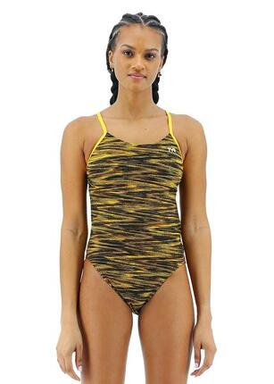 Maillot de bain TYR Fizzy Cutoutfit pour femme - Noir/Or - Taille 40