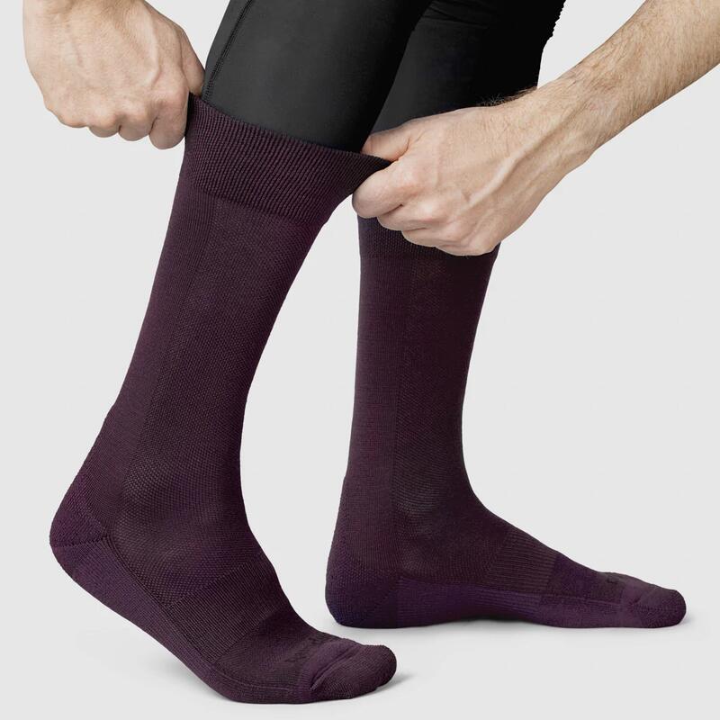 Chaussettes vélo d'hiver Alpine Merino High Cut rouge