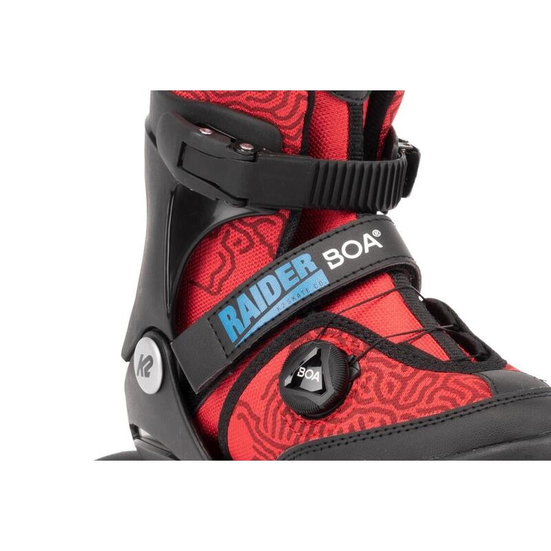 Gyerek állítható gyorsfűzős görkorcsolya - K2 Raider Boa black/red