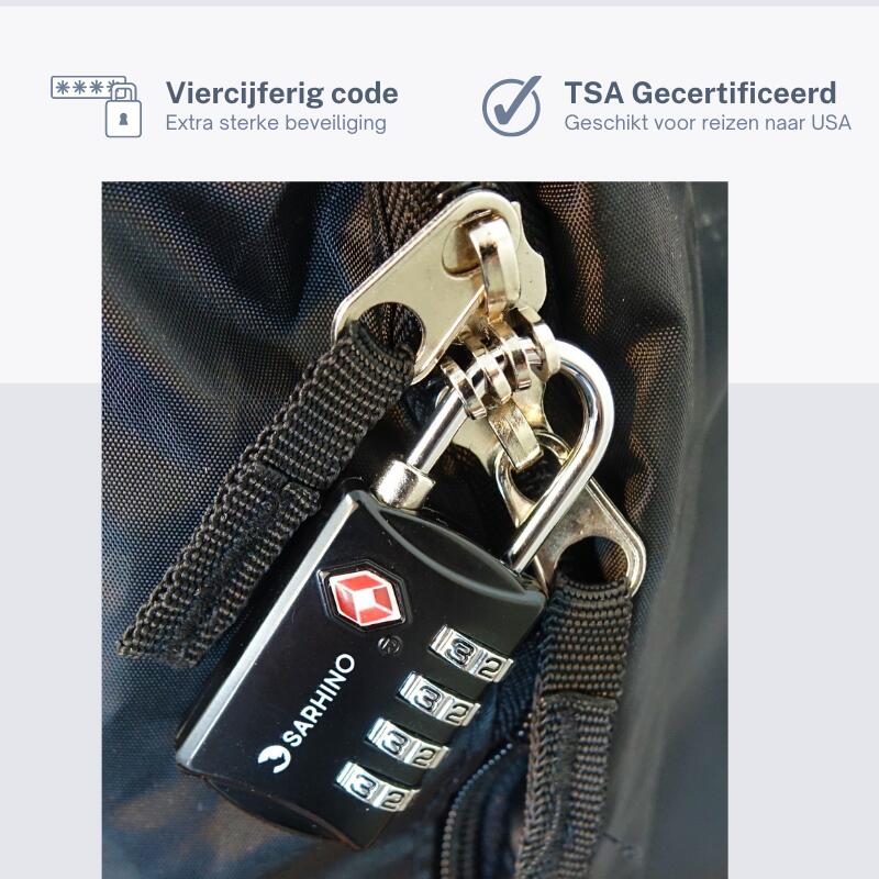 Sarhino Protect One TSA viercijferig slot - zwart