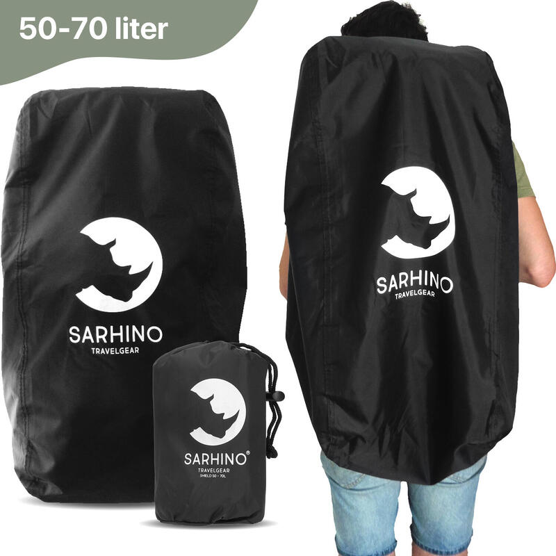 Sarhino Shield M 50 tot 70l flightbag en regenhoes - zwart