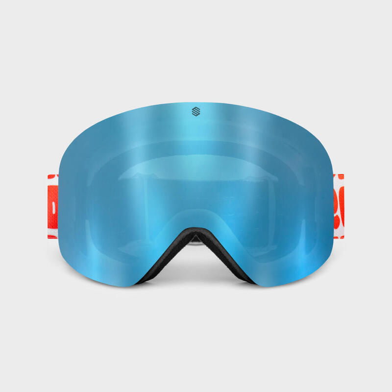 Niño/a con gafas de esquí 40 cm azul/blanco - RETIF