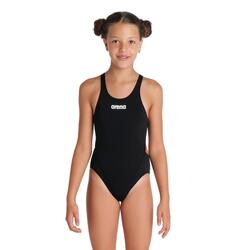 Arena Girl's Team Solid Tech Swimsuit - Black/White