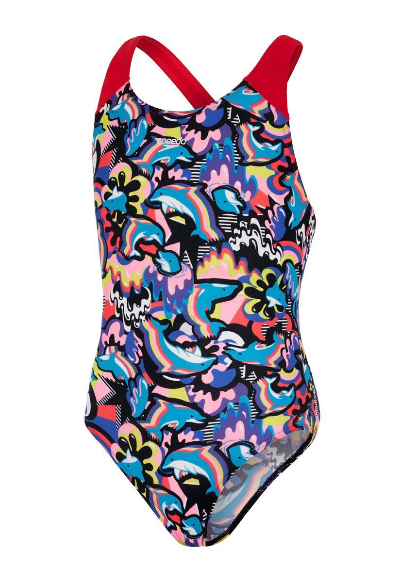 Speedo Girl's Digital Allover Splashback Swimsuit - Pool 5/6
