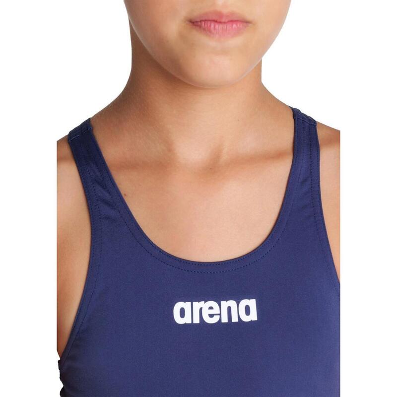 Team Swim Tech Solid-badpak voor meisjes - marineblauw/wit