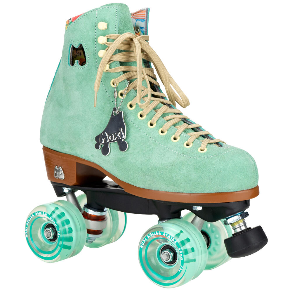 MOXI SKATES MOXI LOLLY HIGH TOP QUAD ROLLER SKATES WITH 65MM CLASSIC WHEELS - FLOSS