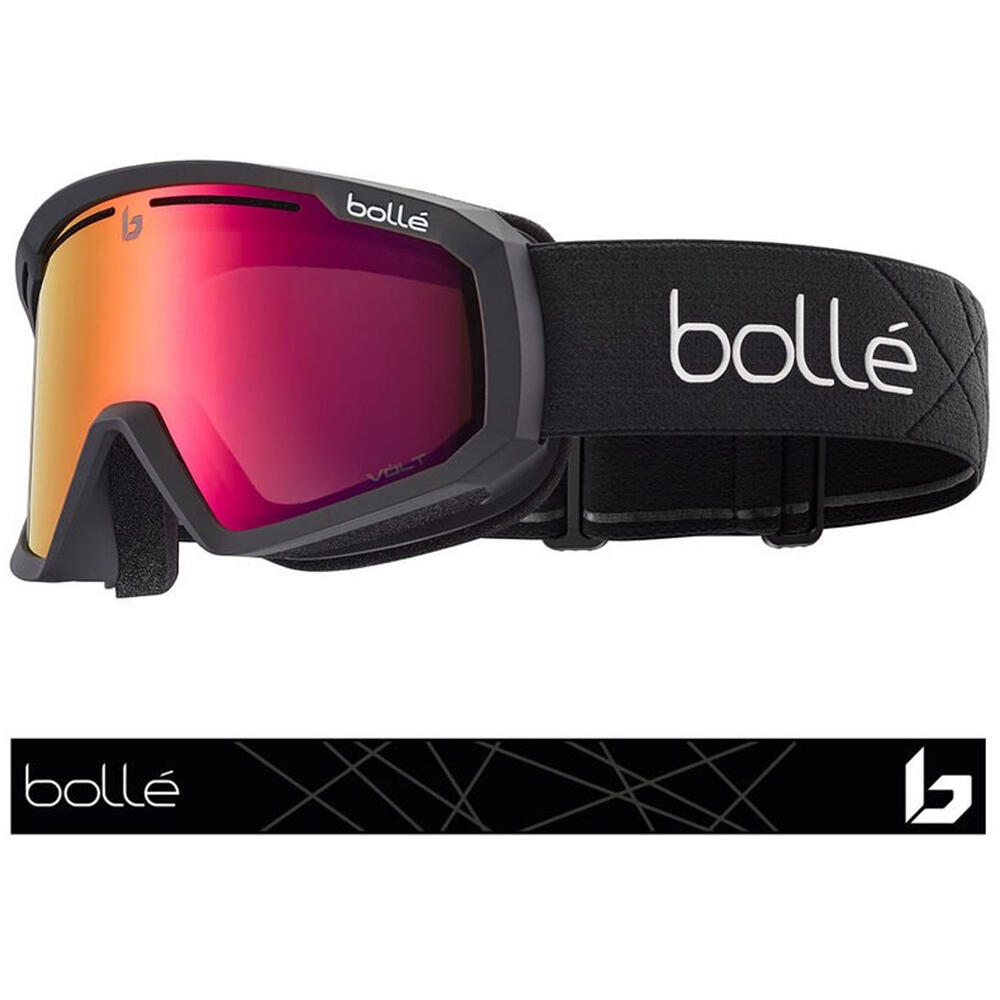 BOLLÉ Y7 OTG Unisex Snow Goggles - Matte Black/Volt Ruby