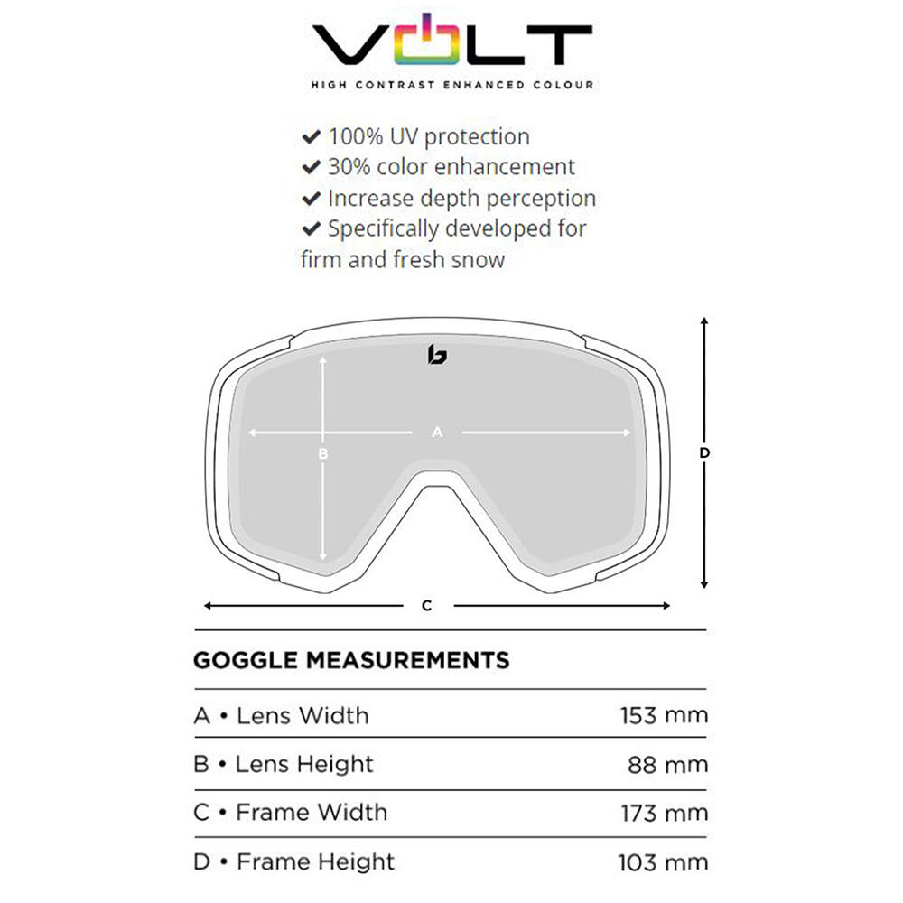Masque de Ski Cylindrique MAMMOTH - Verre High Contrast Cat 2 - Adulte 3/5