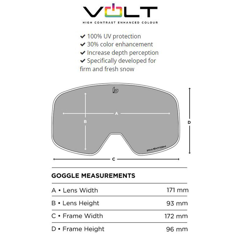 NEVADA Unisex Snow Goggles - Matte Race Black/Volt Ruby 3/3