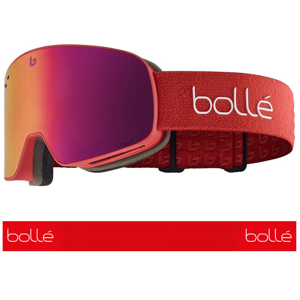 BOLLÉ NEVADA SNOW GOGGLES - Matte Red/Volt Ruby