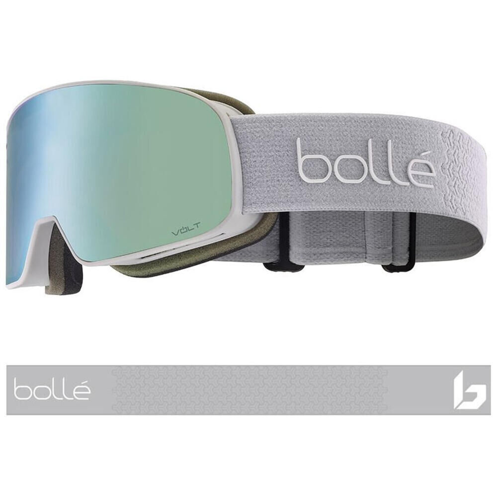 BOLLÉ NEVADA SMALL SNOW GOGGLES - Lightest Grey/Volt Ice Blue