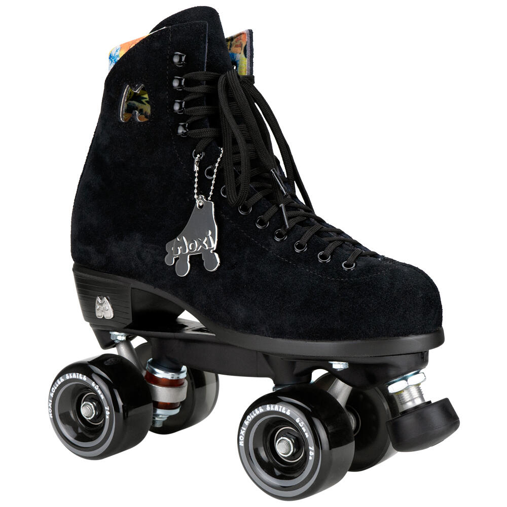 MOXI SKATES MOXI LOLLY HIGH TOP QUAD ROLLER SKATES WITH 65MM CLASSIC WHEELS - CLASSIC BLACK