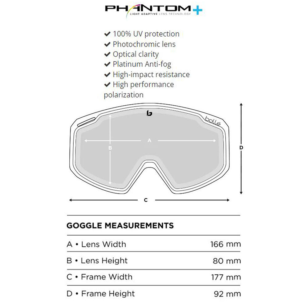 Skibrille Y7 OTG - Photochromes & Polarisiert Glas Kat 1-3 - Erwachsener 4/7